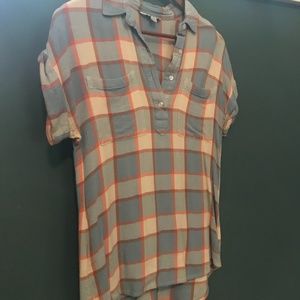 LL Bean Signature Plaid Blouse- XS